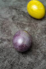 easter eggs on gray background
