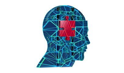 Mind, brain power and energy concept 3d.