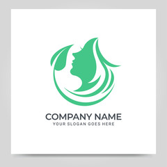 Beauty woman face logo symbol. Modern vector illustration