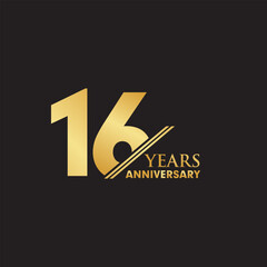 16th year celebrating anniversary emblem logo design