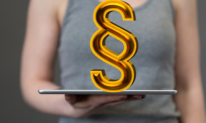 paragraph law sign digital in hand