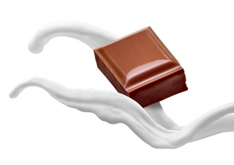 chocolate piece milk splash flow
