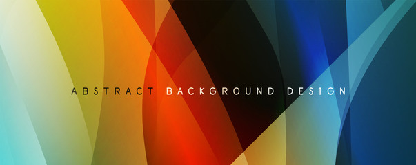 Wave liquid style lines with shadows and light on gradient background