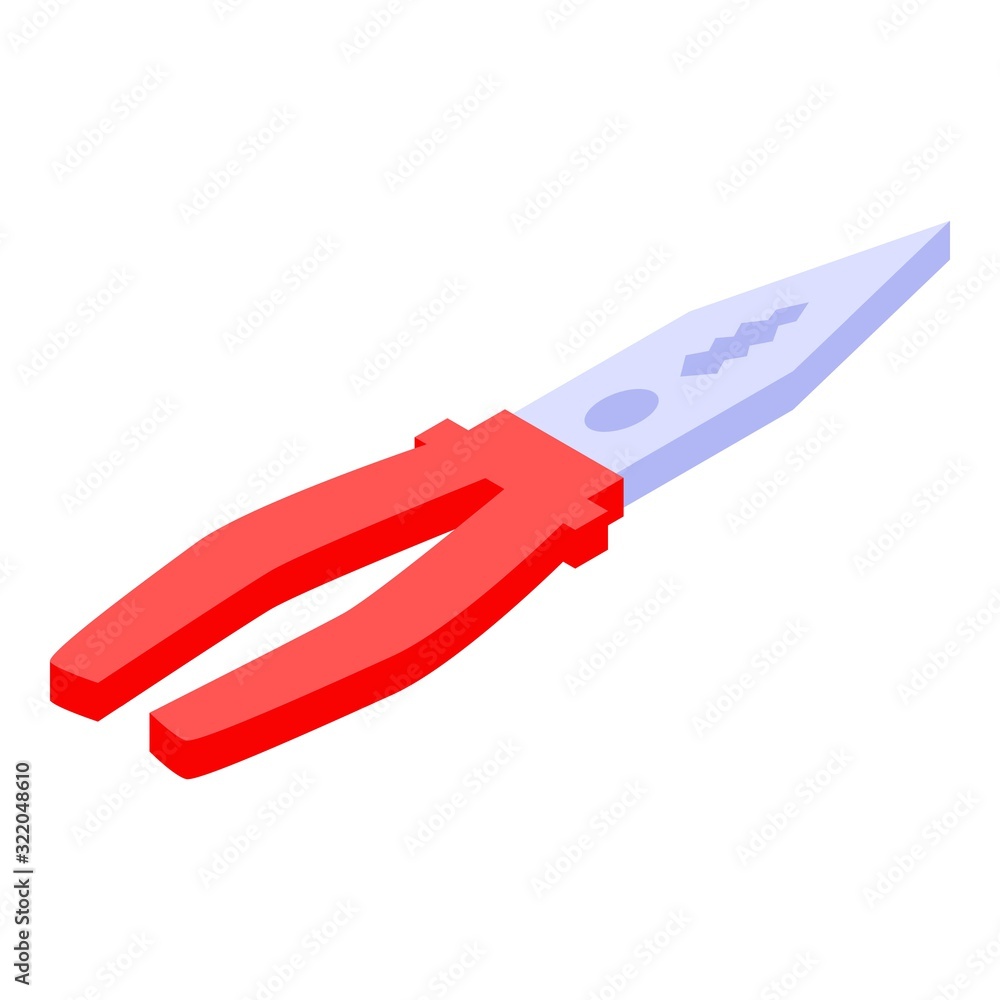 Poster working pliers icon. isometric of working pliers vector icon for web design isolated on white backgr