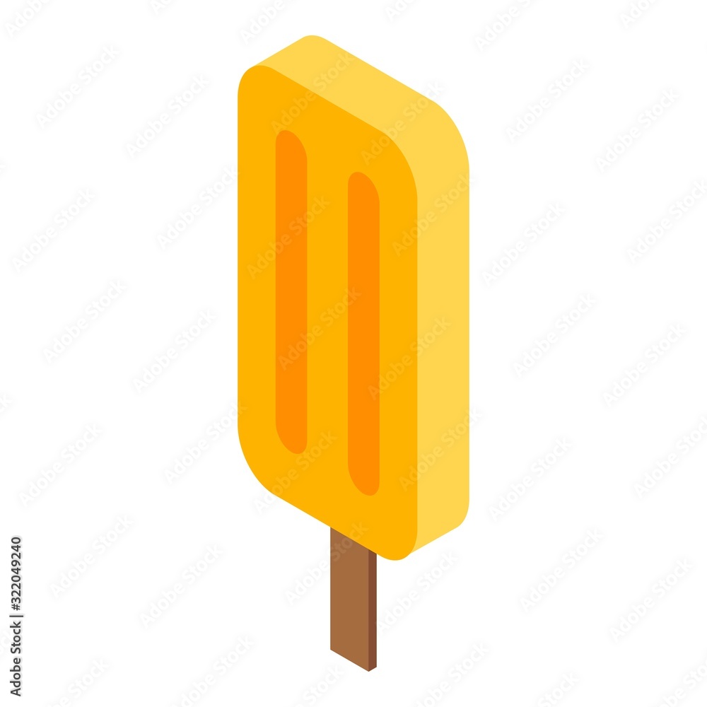 Poster mango popsicle icon. isometric of mango popsicle vector icon for web design isolated on white backgr