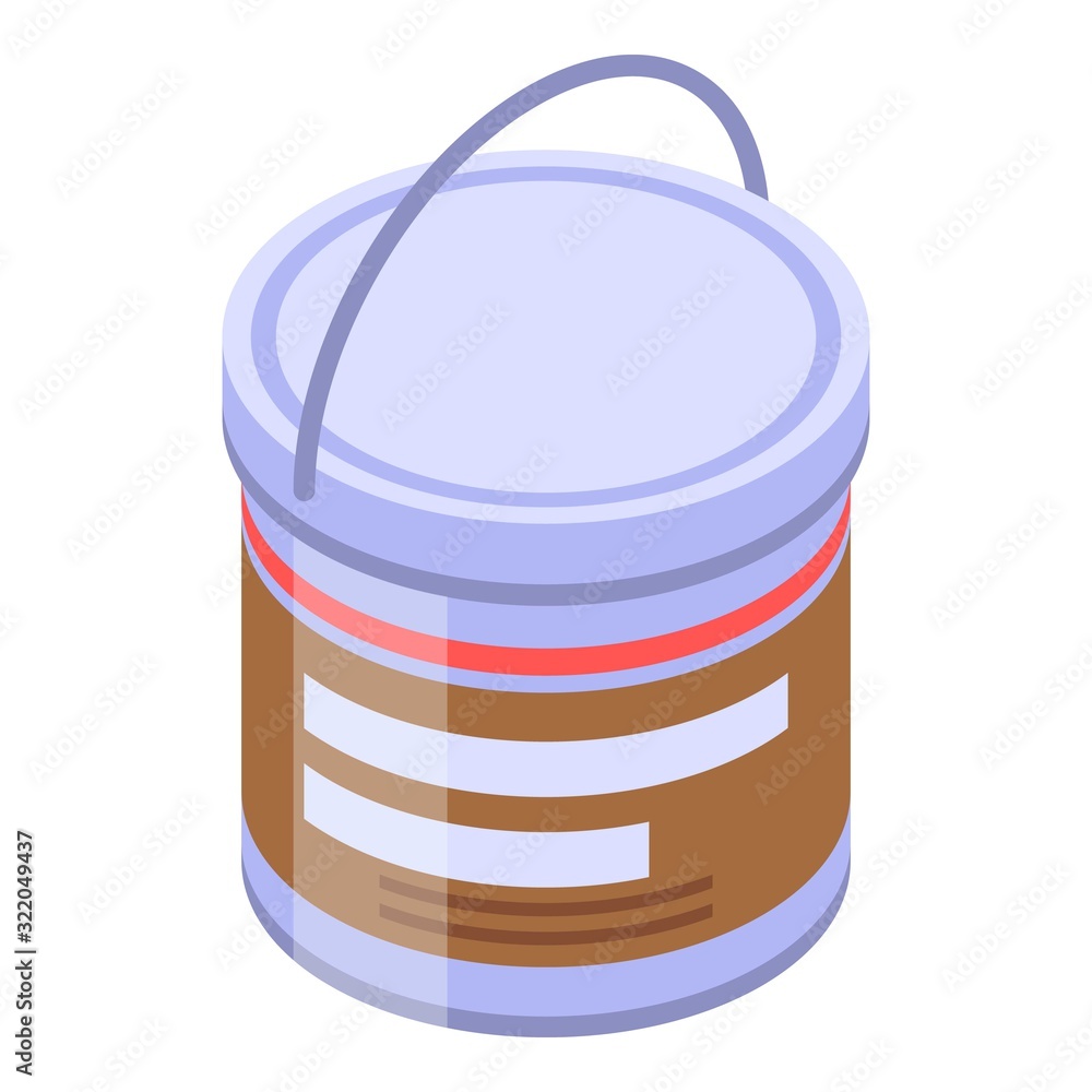Poster glue bucket icon. isometric of glue bucket vector icon for web design isolated on white background