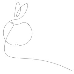 Apple fruit background line drawing vector illustration