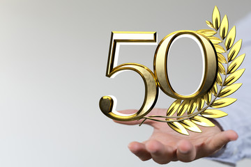 50 years anniversary celebration logotype with elegant celebration.