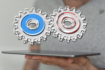 Gear With Success Concept digital.