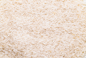 Long white rice close up, textured background