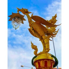 golden dragon statue in bangkok thailand
