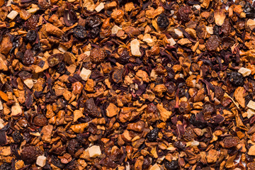 Fruin tea close up, textured background