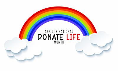 Vector illustration on the theme of National Donate Life month of April.