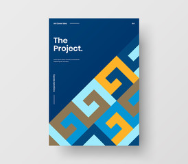 Amazing business presentation vector A4 vertical orientation front page mock up. Modern corporate report cover abstract geometric illustration design layout. Company identity brochure template.