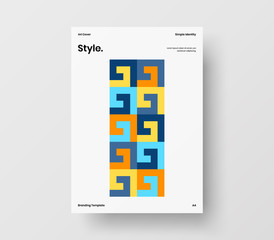 Amazing business presentation vector A4 vertical orientation front page mock up. Modern corporate report cover abstract geometric illustration design layout. Company identity brochure template.