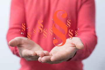 paragraph law sign digital in hand