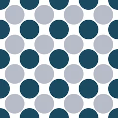 Foto auf Acrylglas Vector repeat seamless classic blue dots pattern print background © Doeke