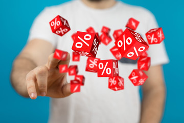 Discount and commission concept 3d