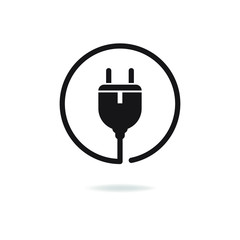 Electric plug icon design isolated on white background. Vector illustration