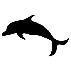 black silhouette of a dolphin jumping out of the water marine animal