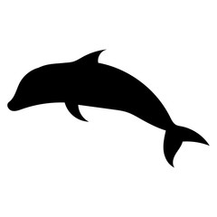 black silhouette of a dolphin jumping into the water a sea animal