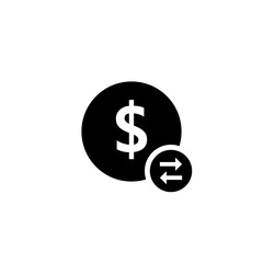 Fototapeta premium Cost transaction silhouette icon. Clipart image isolated on white background