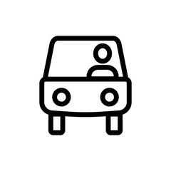 Driver icon vector. Thin line sign. Isolated contour symbol illustration
