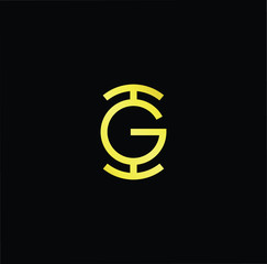 Outstanding professional elegant trendy awesome artistic black and gold color G GI IG GO OG initial based Alphabet icon logo.
