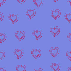  Vector illustration. Bright seamless festive pattern in the form of abstract hearts. Design for covers, cards, wallpapers, print textile.