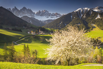 Fototapeta premium Santa Maddalena village in Val di Funes one of the most beautiful valleys in Dolomite