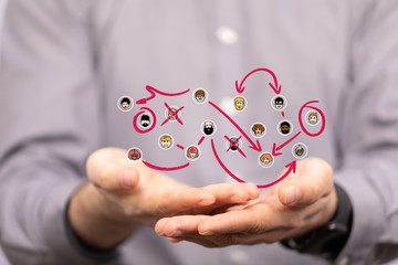 Unity group and teamwork concept.