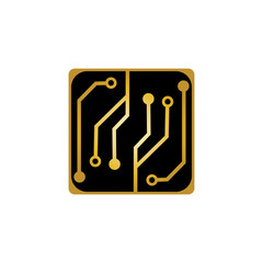 Circuit Board Icon Vector Illustration Logo Template