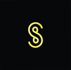 Outstanding professional elegant trendy awesome artistic black and gold color S SS initial based Alphabet icon logo.