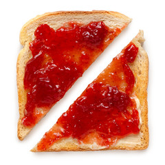 Toast with butter and jam.