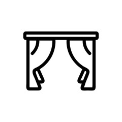curtain icon vector. Thin line sign. Isolated contour symbol illustration