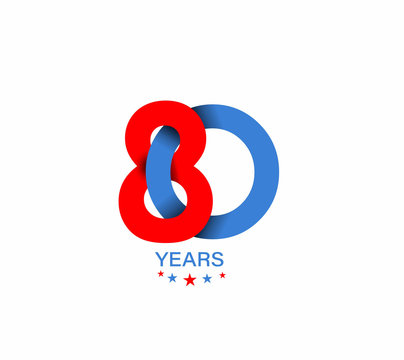 80th Years Anniversary Celebration Design.