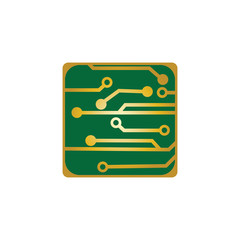 Circuit Board Icon Vector Illustration Logo Template