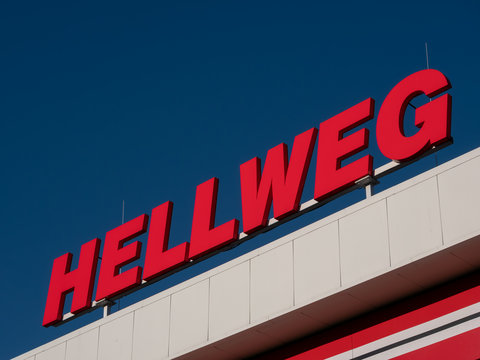 Hellweg Logo At A DIY Store In Berlin, Germany
