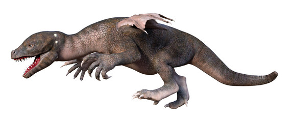 3D Rendering Fairy Tale Dragon on White