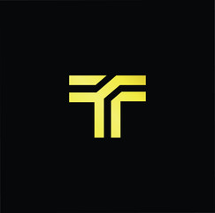 Outstanding professional elegant trendy awesome artistic black and gold color T TT initial based Alphabet icon logo.