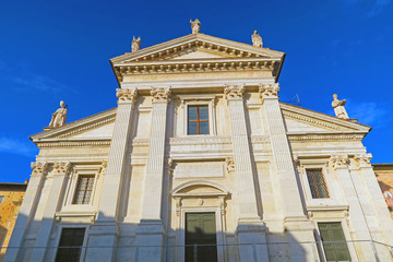 Fototapeta na wymiar Facade of Urbino Cathedral,Italy