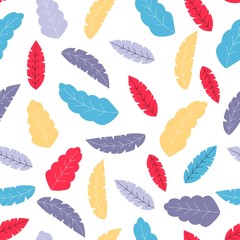 Seamless leaves pattern vector illustration. Leaf nature