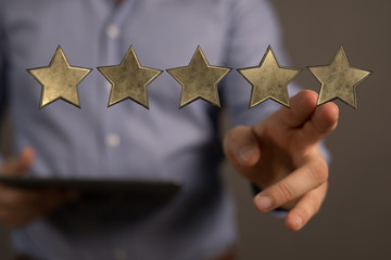 stars rating digitakl background five