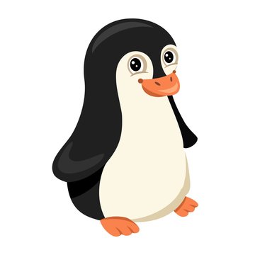 Adorable penguin cartoon character, vector illustration