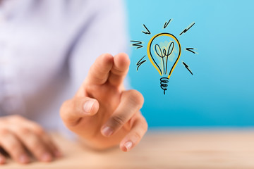 solution concept business idea lamp