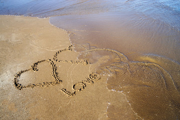 hearts in the sand