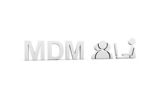 MDM concept white background 3d render illustration