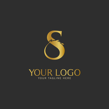 S Initial letter Gold Logo Icon classy gold letter suitable for boutique restaurant wedding service hotel or business identity