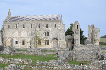 Binham Priory: ruins of a Benedictine priory in Norfolk, England, UK