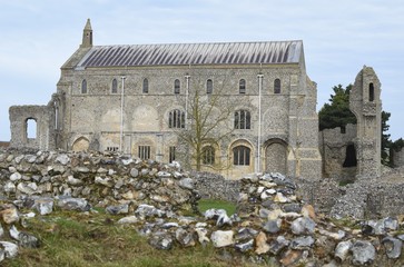 Binham Priory: ruins of a Benedictine priory in Norfolk, England, UK